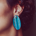 Maxi Aretes Cactus Azul