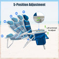 Foldable Beach Lounge Chairs with Backrest (2pcs)