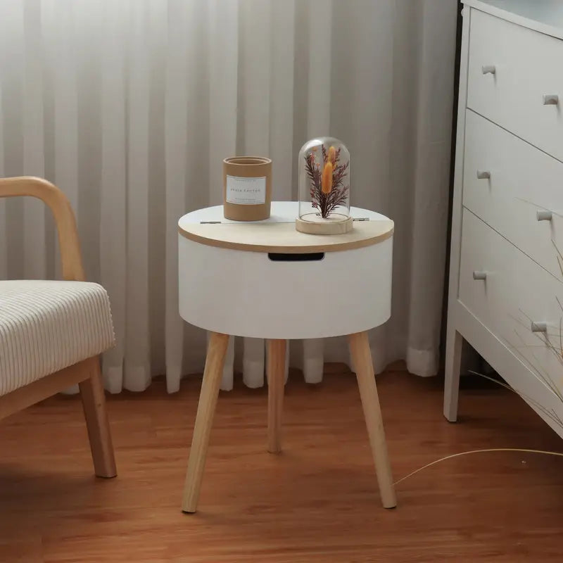 Floor Standing Organizer Lift-Top Storage Side Table