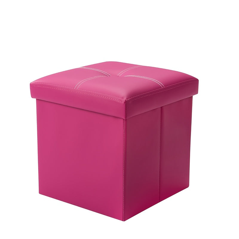 Leather Ottoman with Storage & Foam Seat