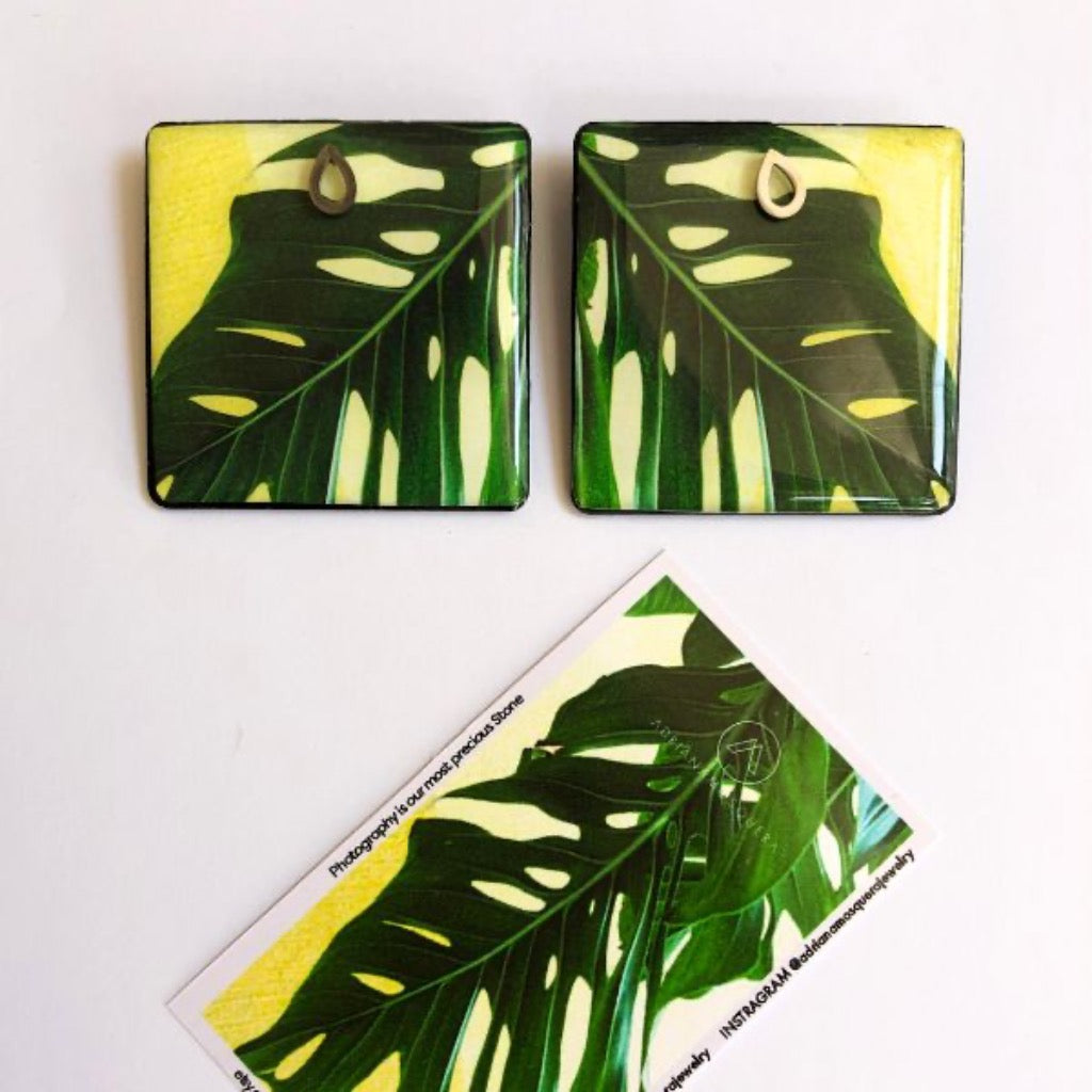 Maxi Aretes Cuadrados Personalizados