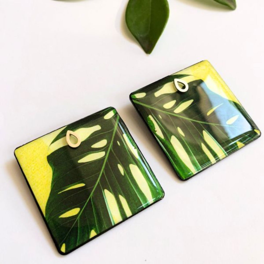 Maxi Aretes Cuadrados Personalizados