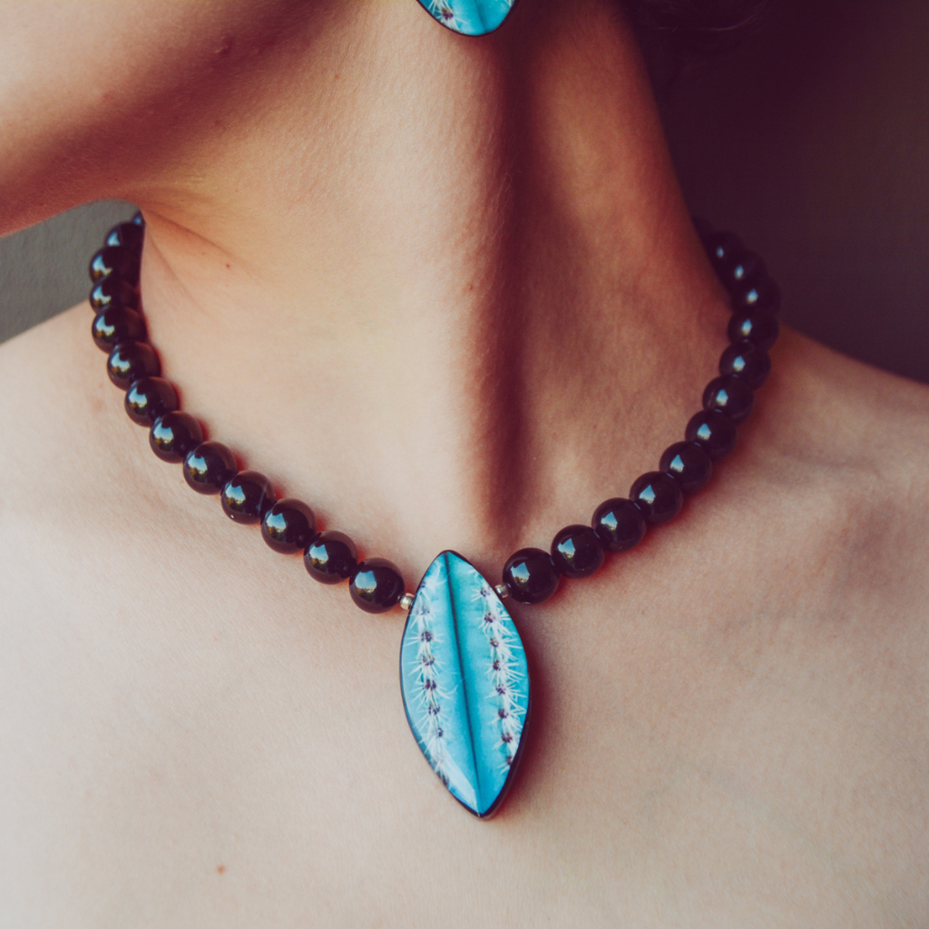 Collar Cactus Azul