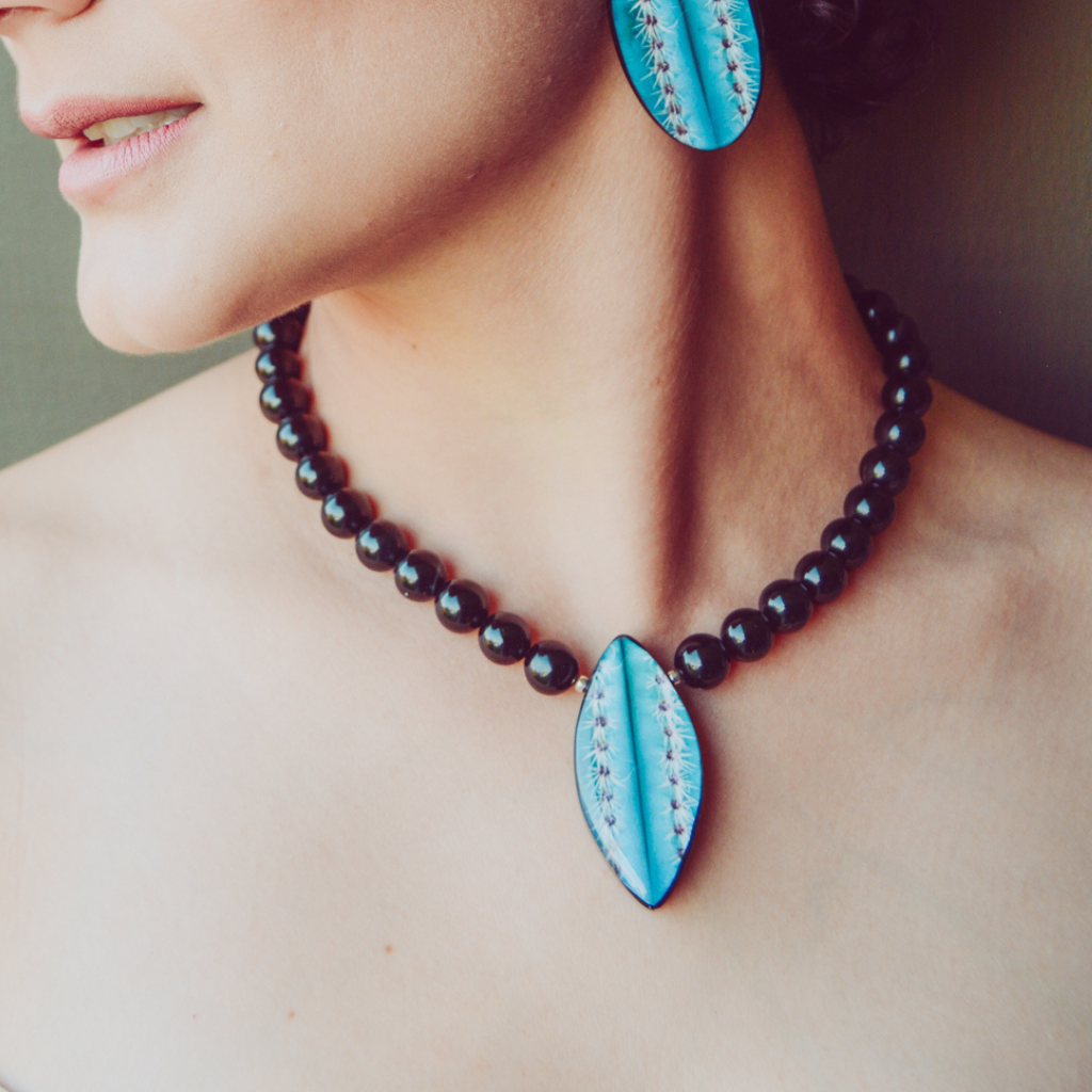 Collar Cactus Azul