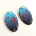 Aretes Ovalados Azules Heliconia
