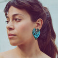 Aretes Verdes Hoja Polkadot