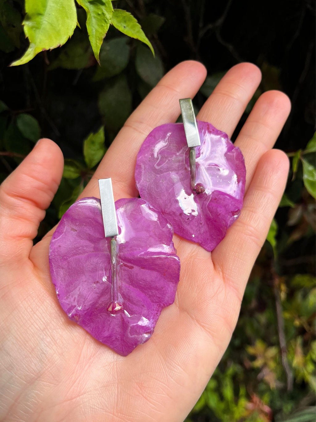Aretes de Bugambilia Violeta Inmortalizados