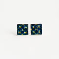 Aretes Cuadrados Azulejo Amarillo y Azul