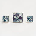 Aretes Cuadrados Azulejo Gris SMR