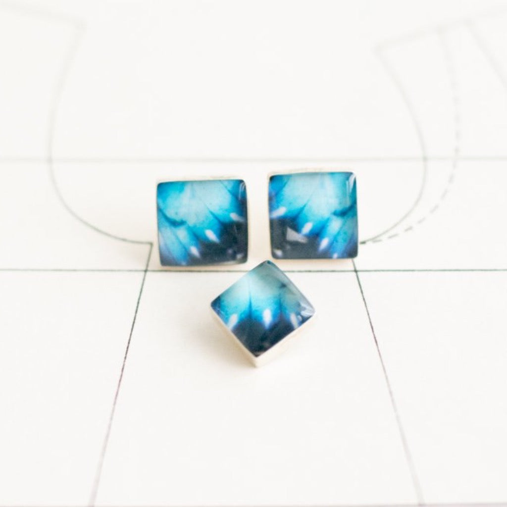 Aretes Morpho Azul