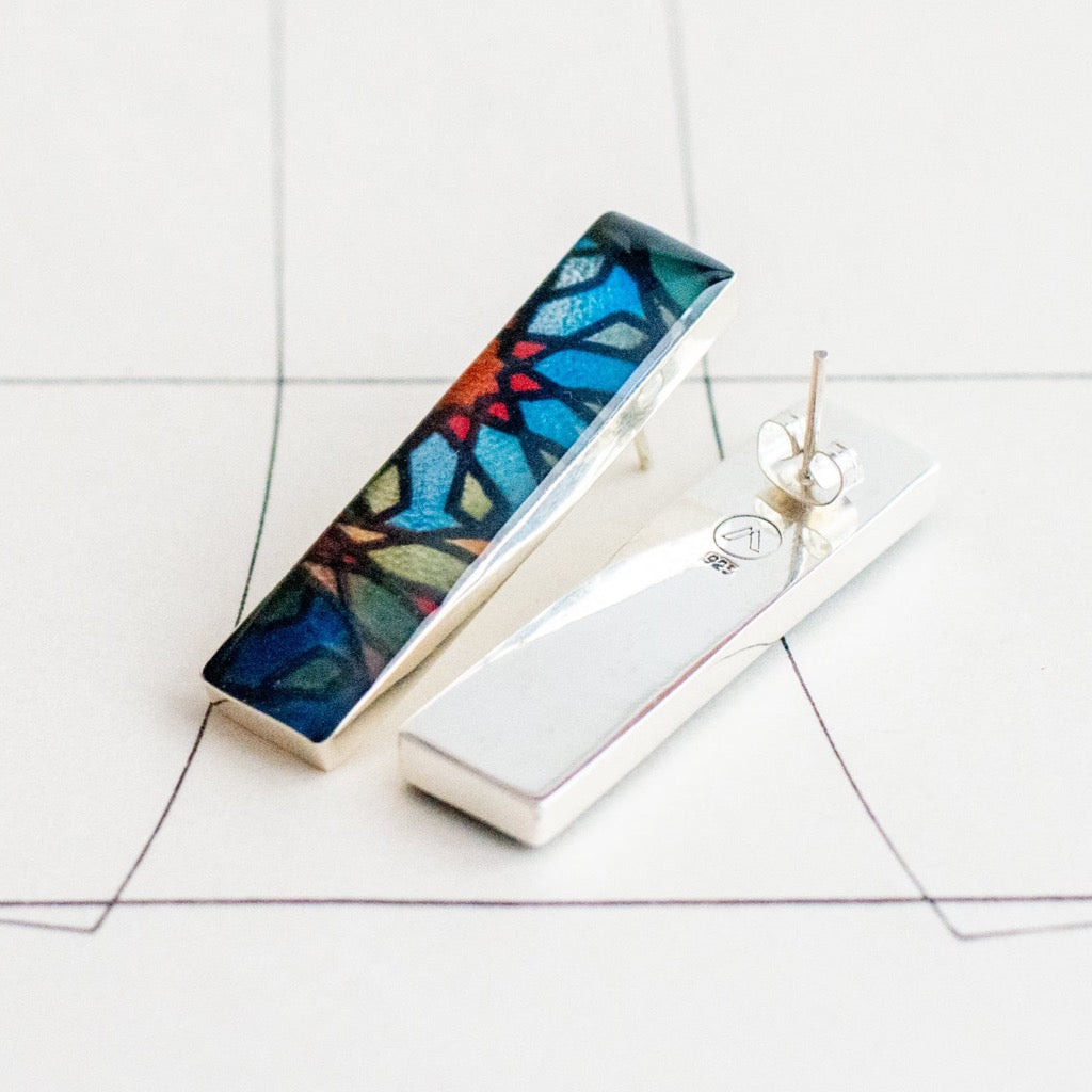 Aretes Rectangulares Fotografía Vitral
