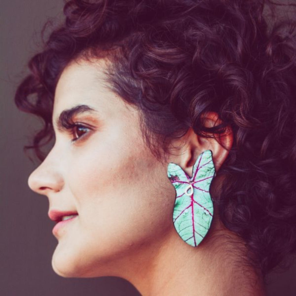 Maxi Aretes Hoja Caladium