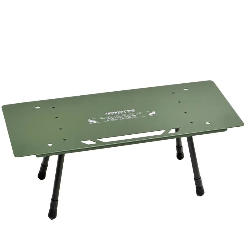 One-Tier Camping Shelf Table Tactical Aluminum Alloy Storage Rack Army Green
