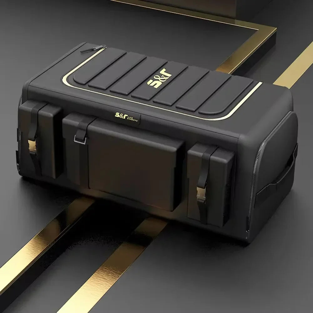 70L Foldable Storage Organizer with Lid Box Black