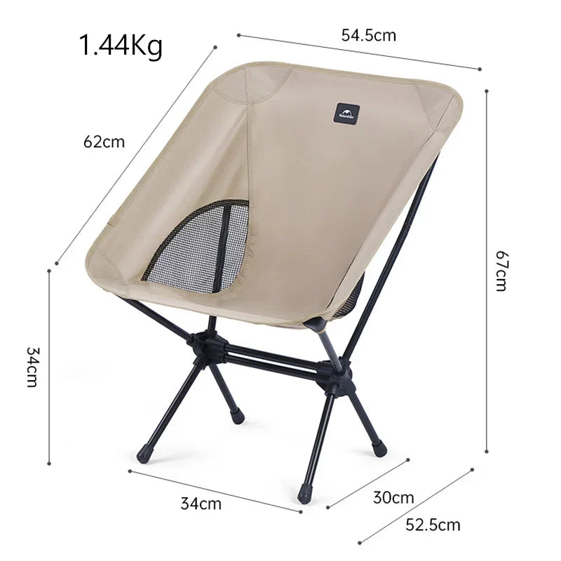 Ultralight Camping Folding Chair Portable Widened Seat Khaki