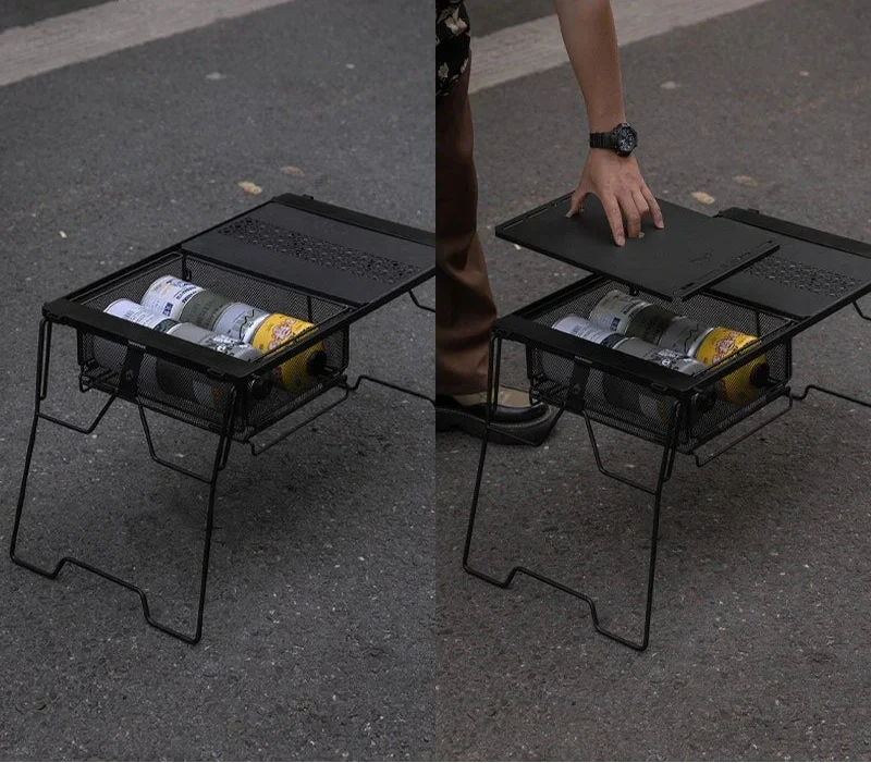 IGT Outdoor Table Unit Basket Storage Net Cage Silver