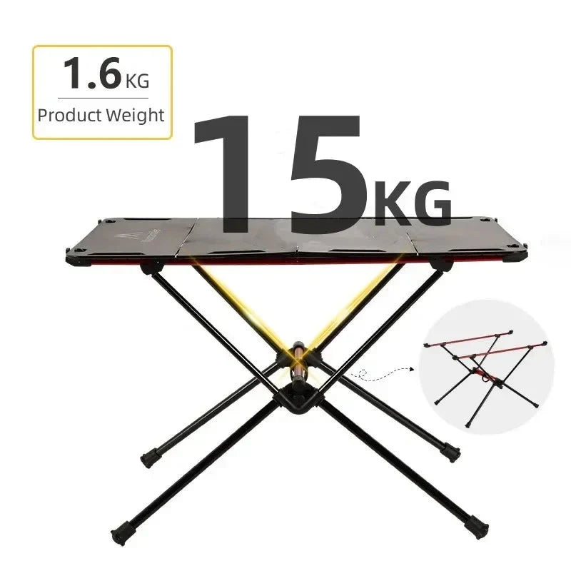 Transparent Tactical Camping Table Black
