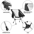 Folding Aluminum Camping Chair Portable High-Load Outdoor Seat Black