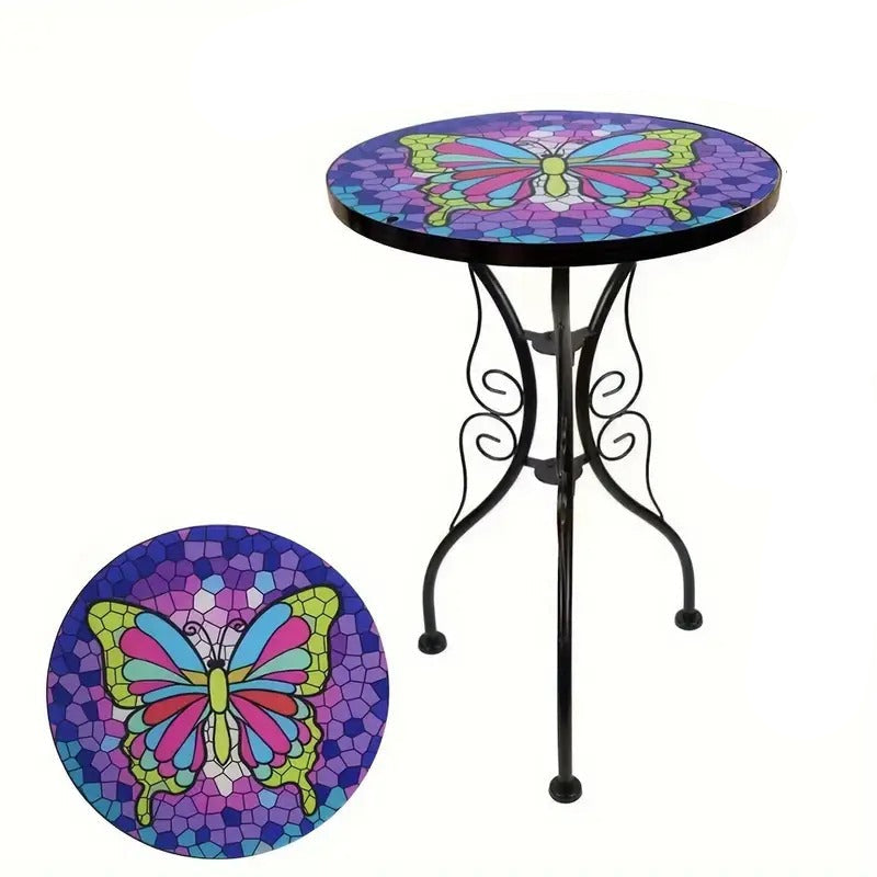Handcrafted Mosaic Mini Glass Side Table