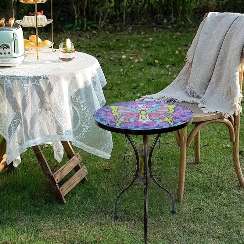 Handcrafted Mosaic Mini Glass Side Table