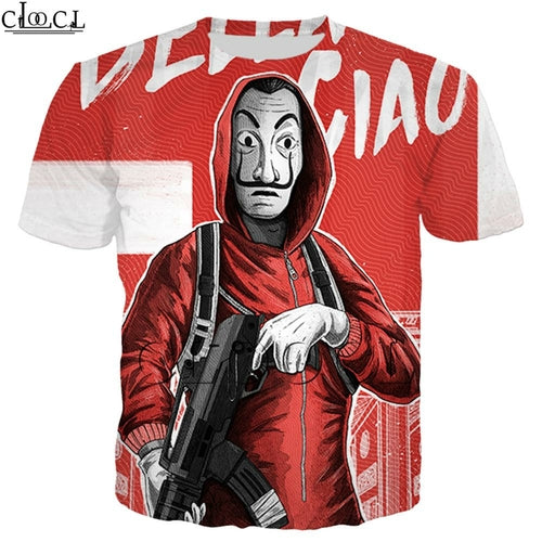 2020 New La Casa De Papel 3D Print T Shirt Women Men Money Heist The